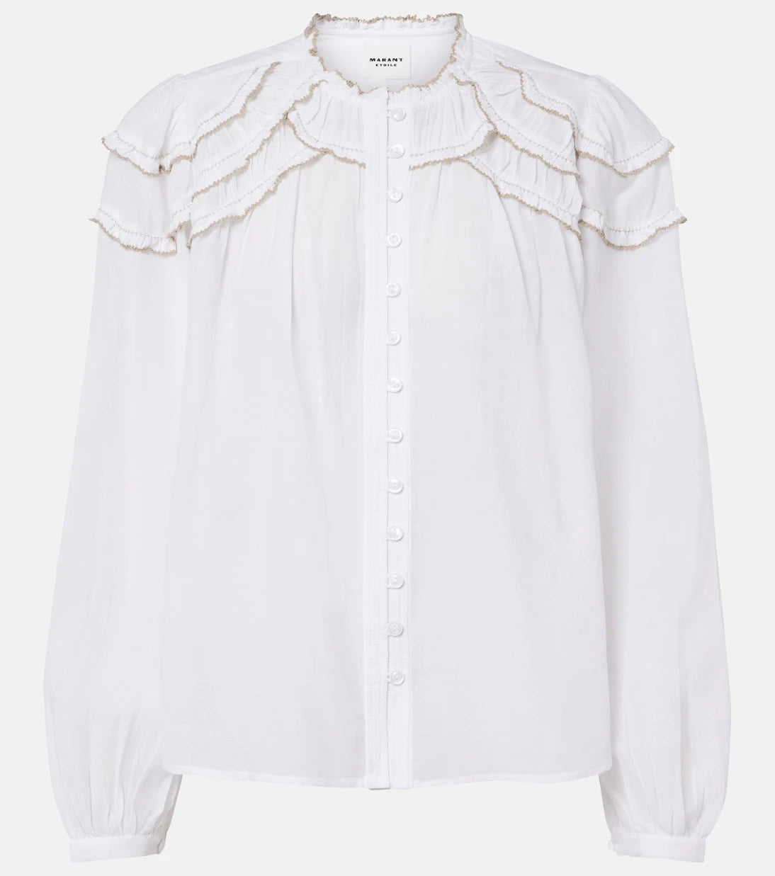 Marant Etoile - Christa ruffled cotton-blend blouse