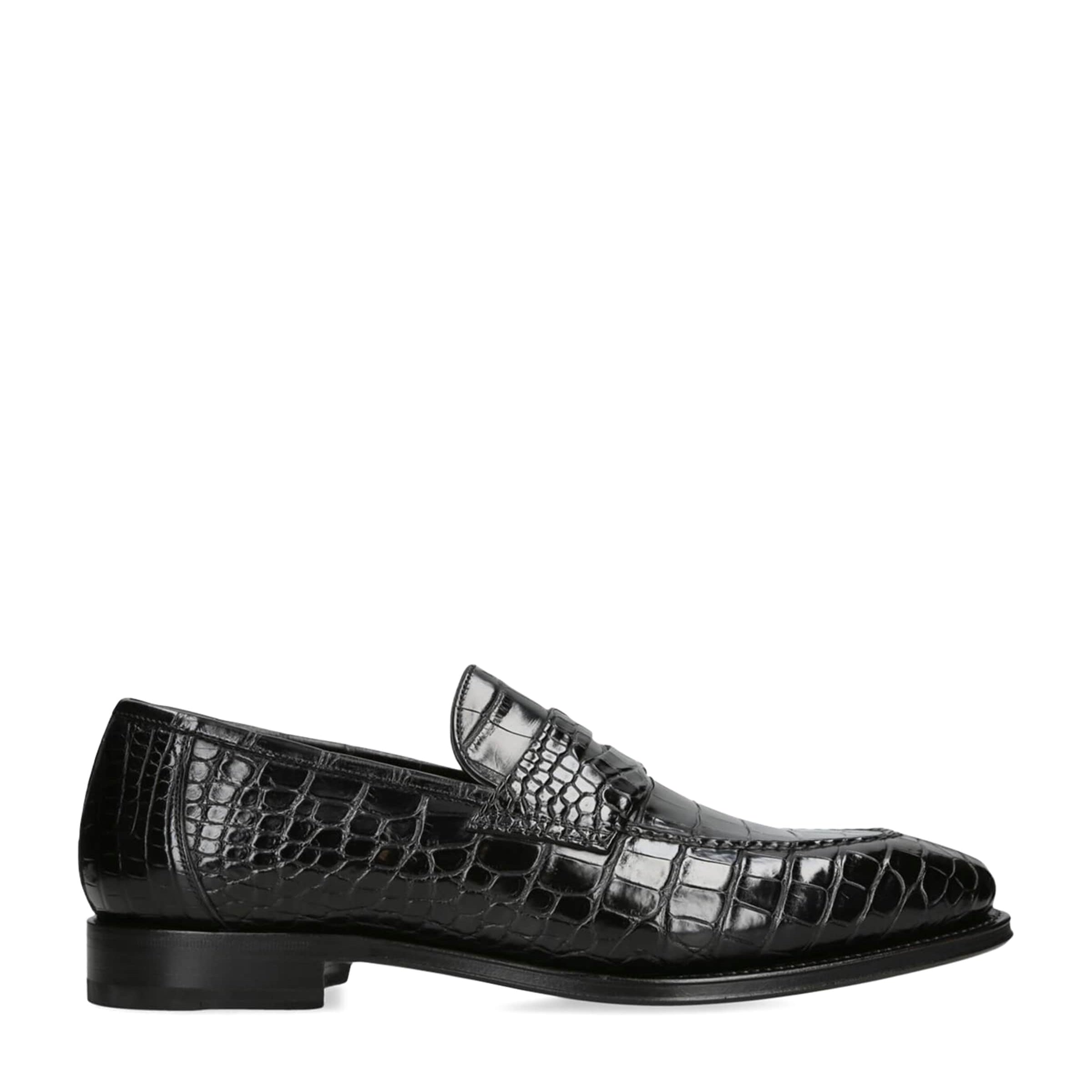 Crocodile Skin Duke Penny Loafers