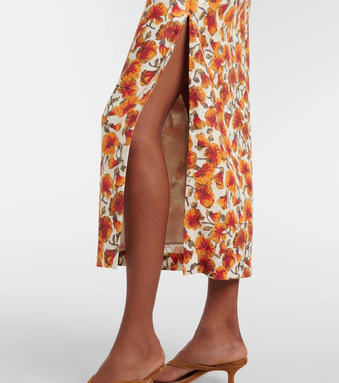 SIR - Floral linen midi dress