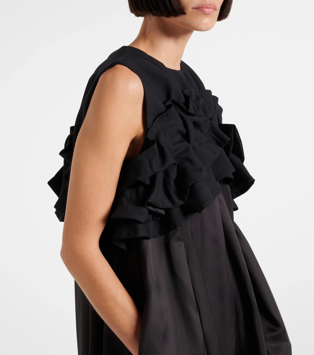 Noir Kei Ninomiya - Ruffled wool midi dress