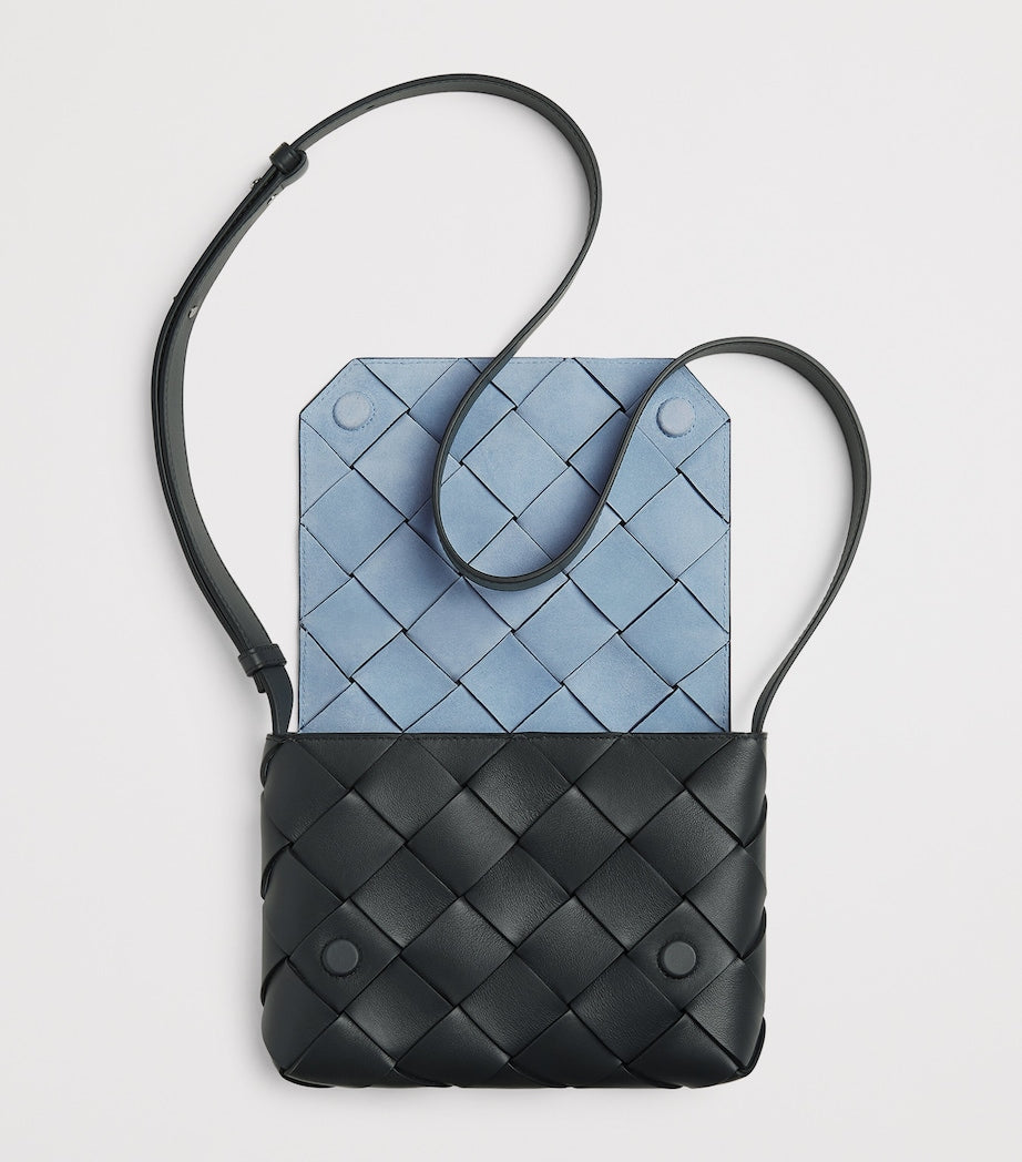 Bottega Veneta Leather Intreccio Diago Cross-Body Bag