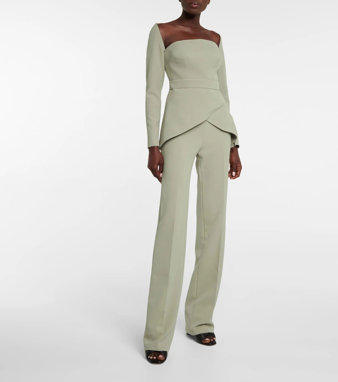 Safiyaa - Goldie high-rise straight crêpe pants
