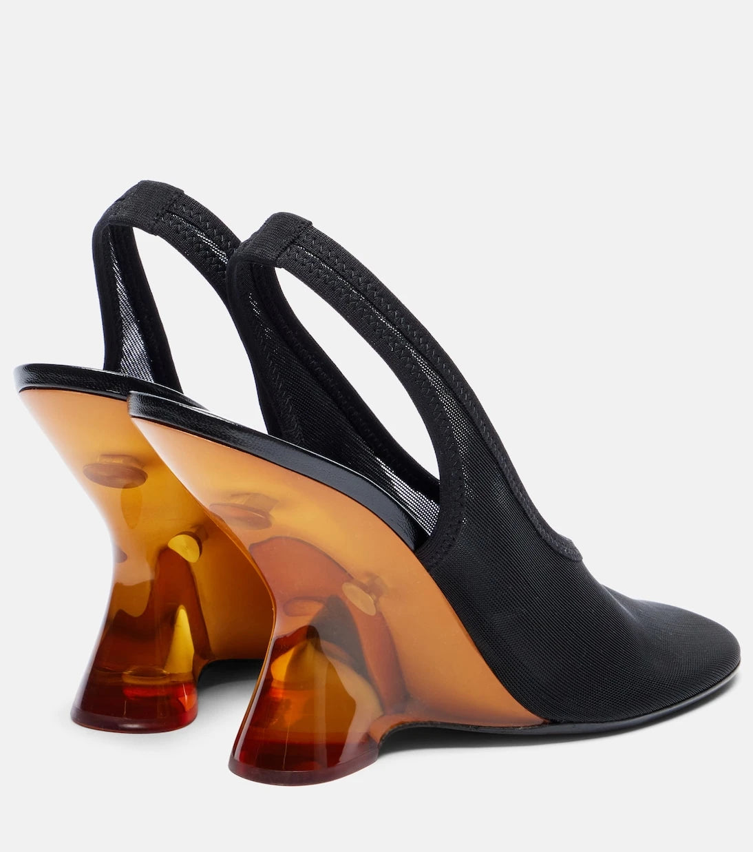 Dries Van Noten - Mesh wedge slingback pumps