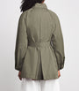 Green Cotton Short Trench Coat