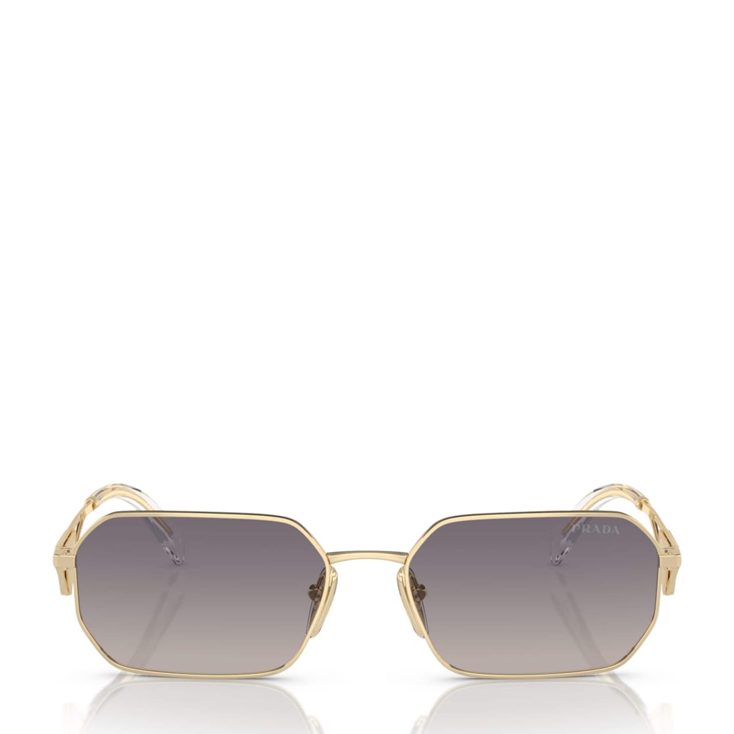Gold Metal Rectangular Sunglasses