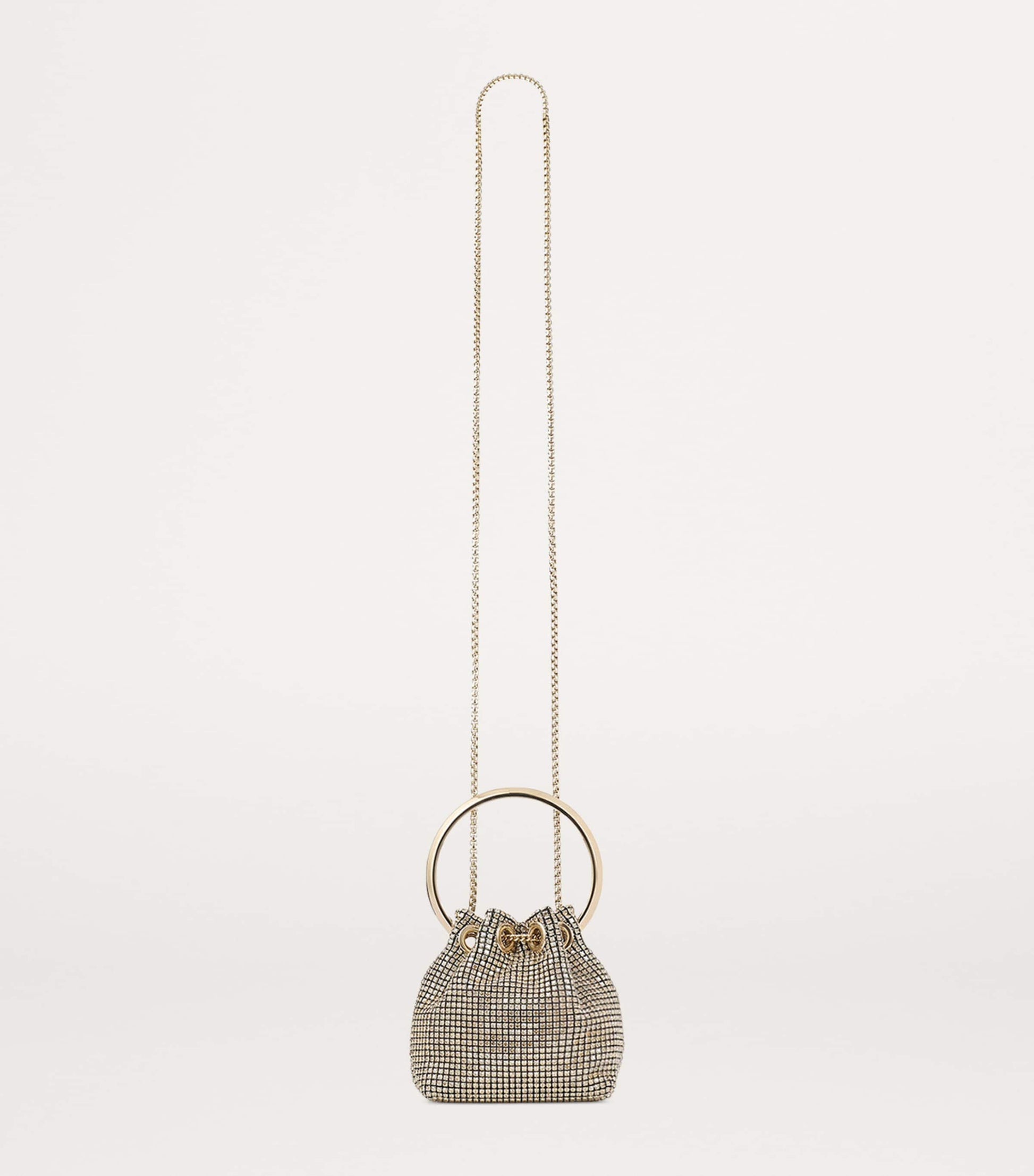 Gold Micro Embellished Bon Bon Top-Handle Bag