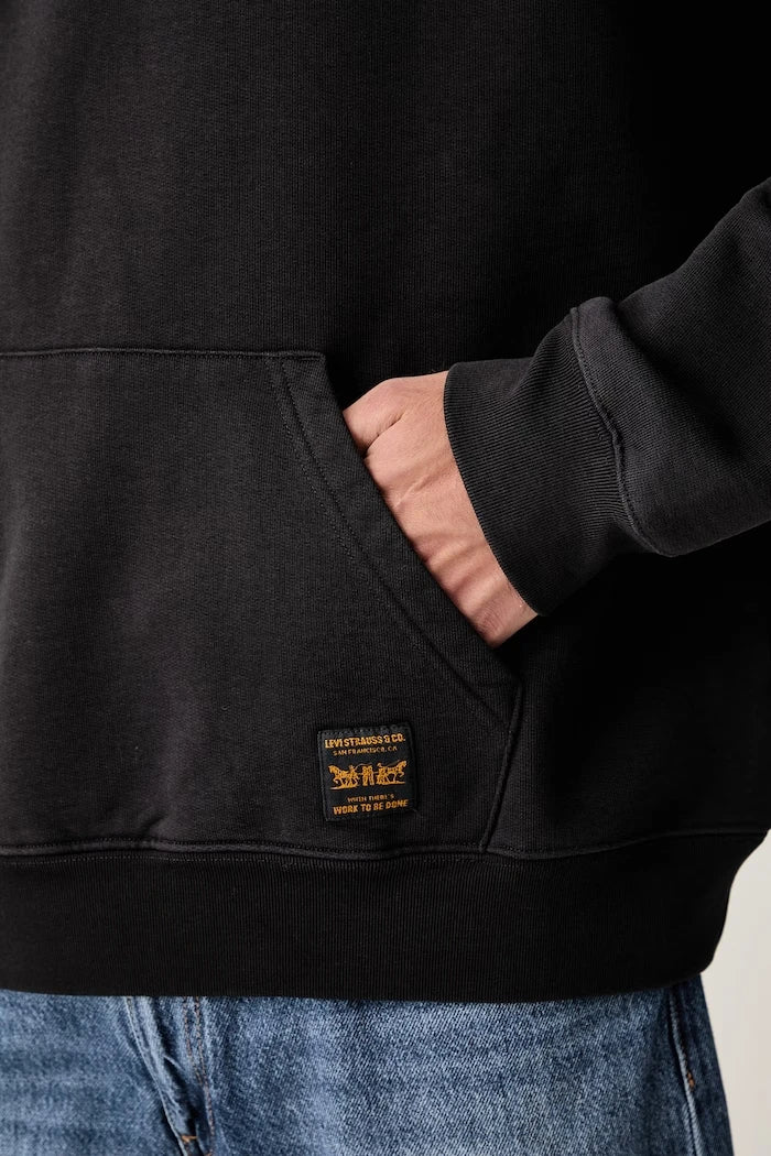 Levi's kapüşonlu erkek pamuklu sweatshirt WORKWEAR PO