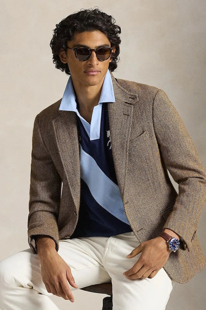 Памучна тениска с яка Polo Ralph Lauren