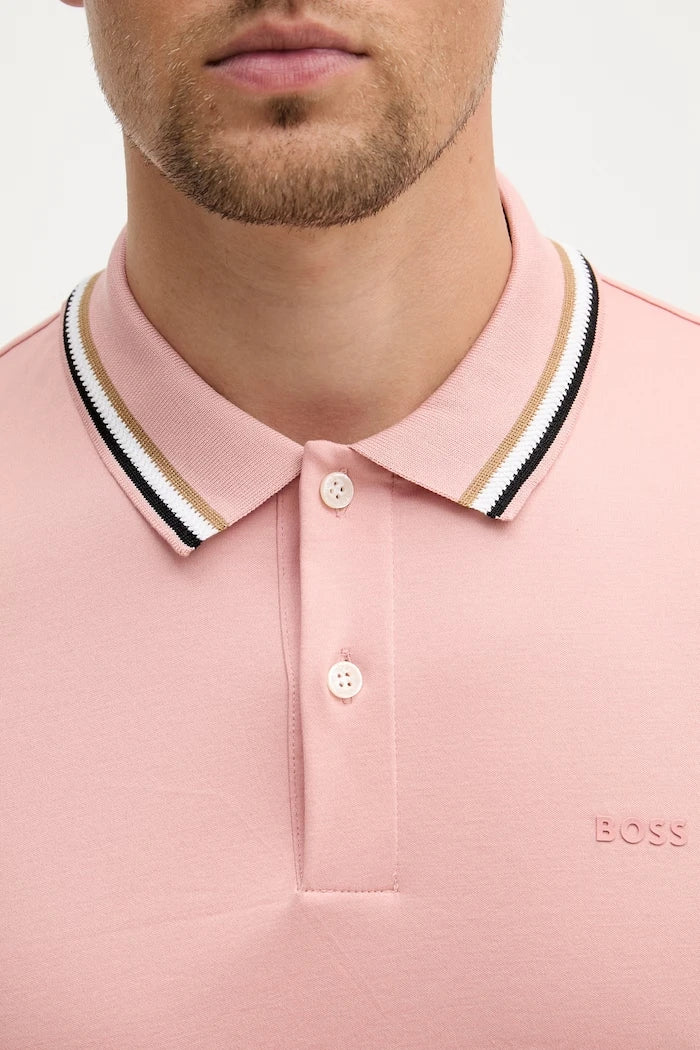 BOSS тениска с яка мъжка от памук Penrose 38