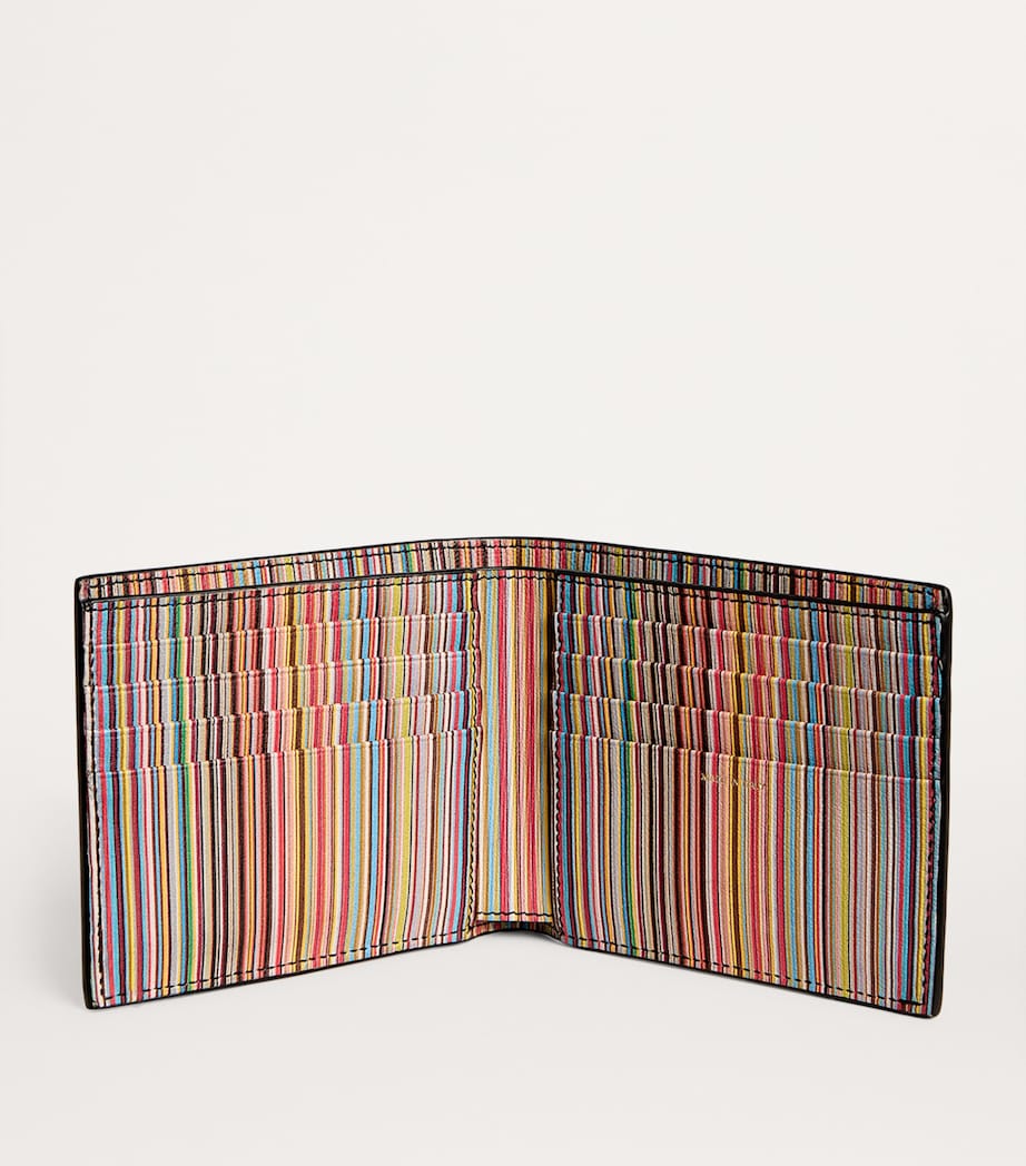 Leather Signature Stripe Bifold Wallet
