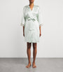 Hanro Green Silk Lace-Trim Robe
