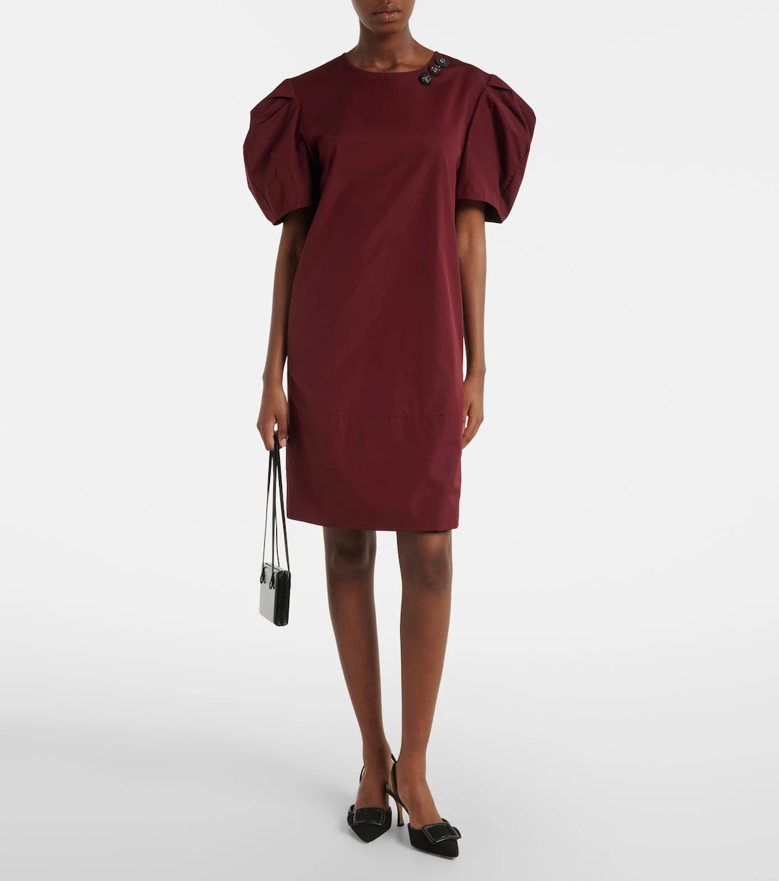 'S Max Mara - Puff-sleeve cotton poplin minidress