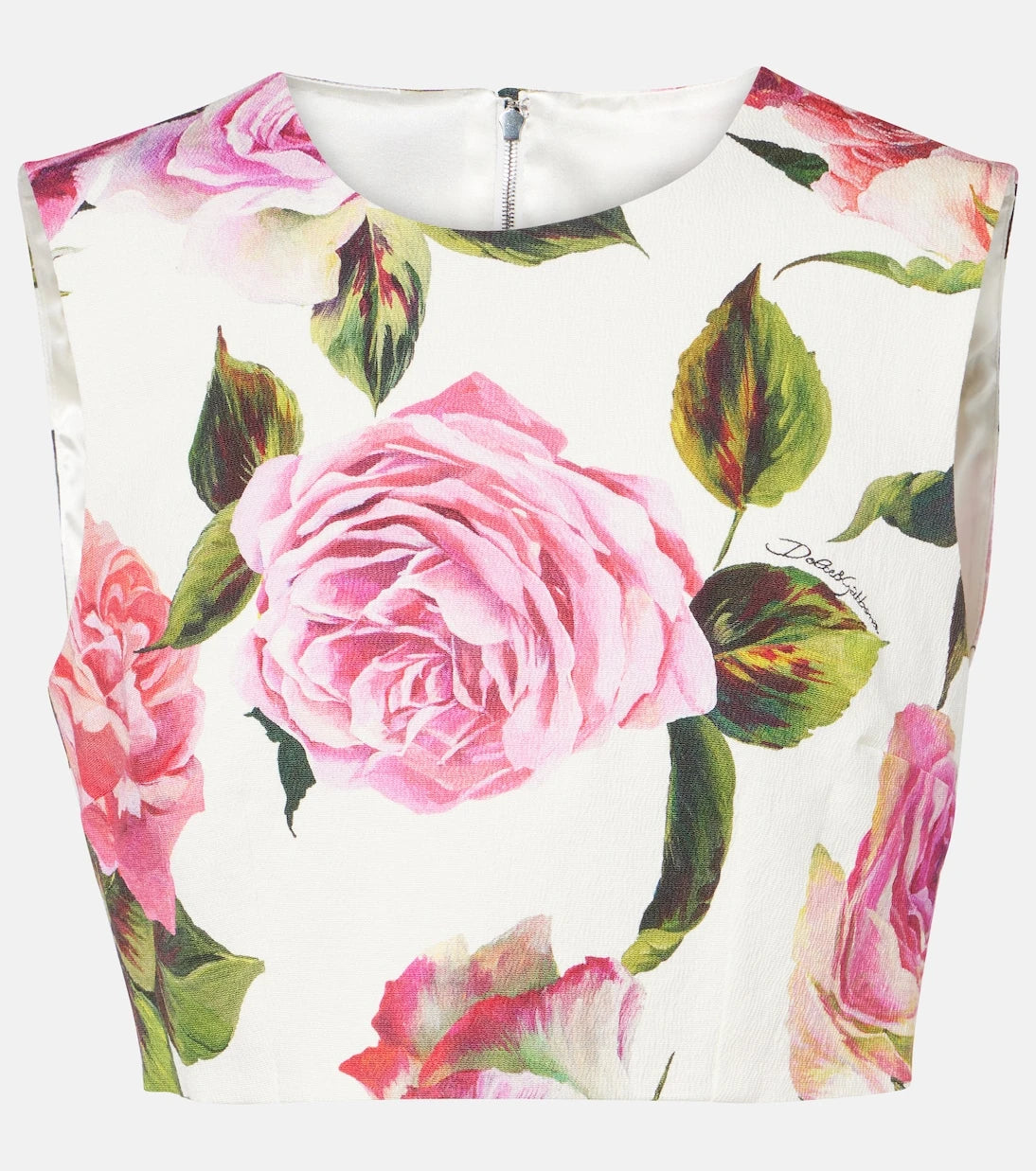 Dolce&Gabbana - Floral cotton-blend crop top