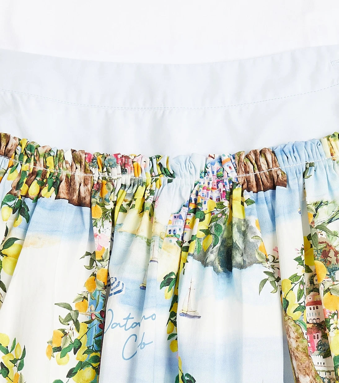 Patachou - Printed cotton-blend top and skirt set