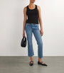 Maje Black Stretch-Cotton Rib-Knit Tank Top