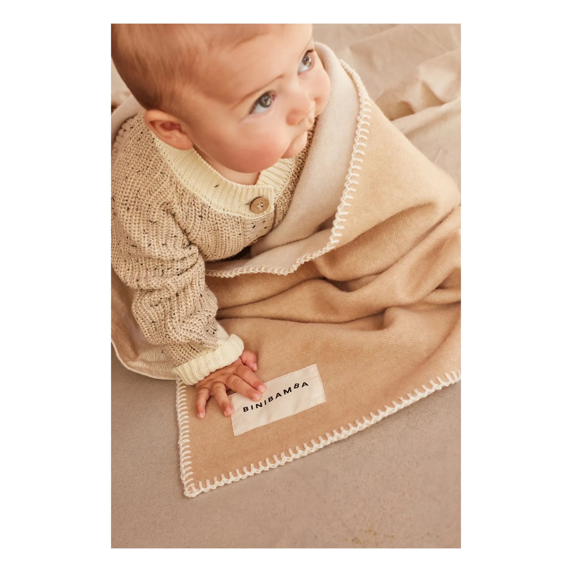 BINIBAMBA - Merino wool blanket | Peanut
