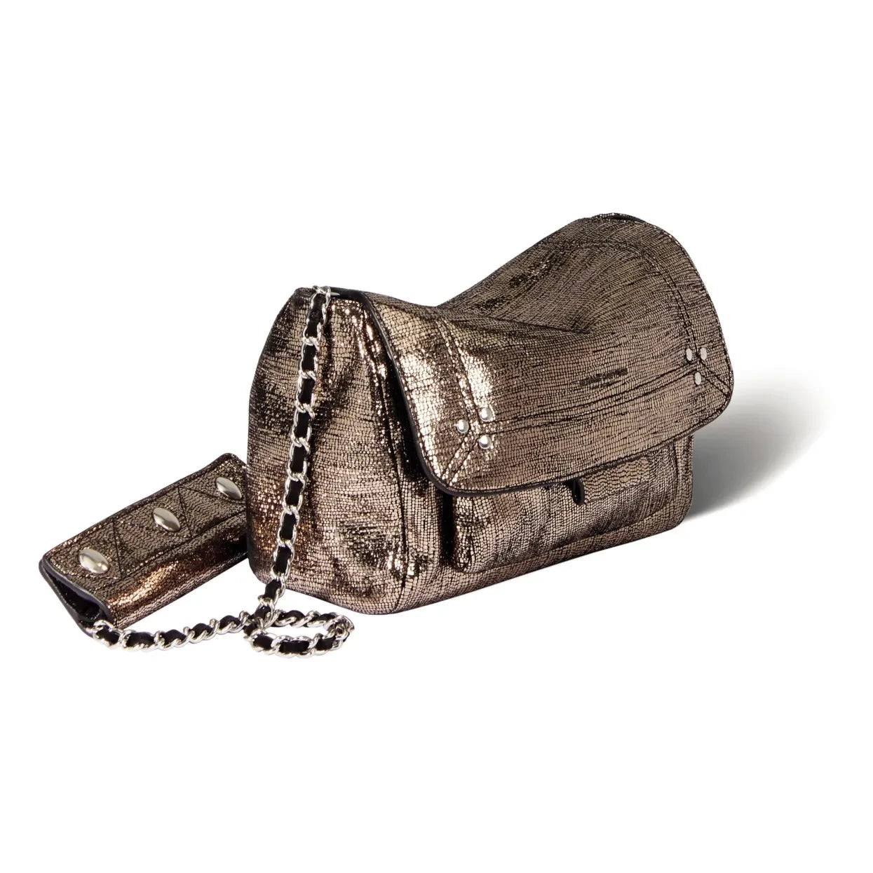 Jérôme Dreyfuss - Lulu S Lamé bag | Champagne