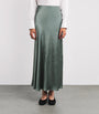 Vince Green Satin Crinkled Bias-Cut Maxi Skirt