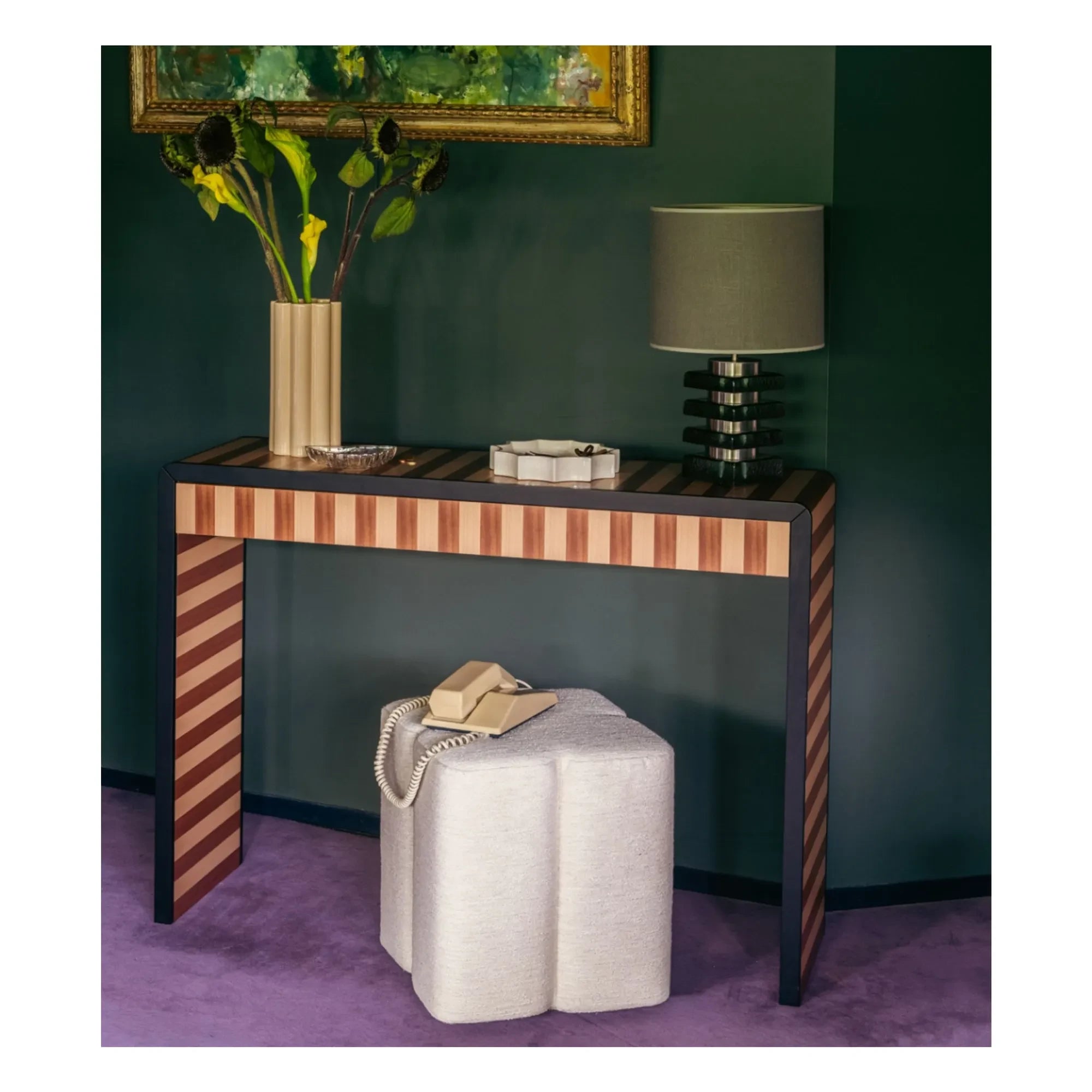 The Socialite Family - Fiori pouffe in woven fabric | Cream