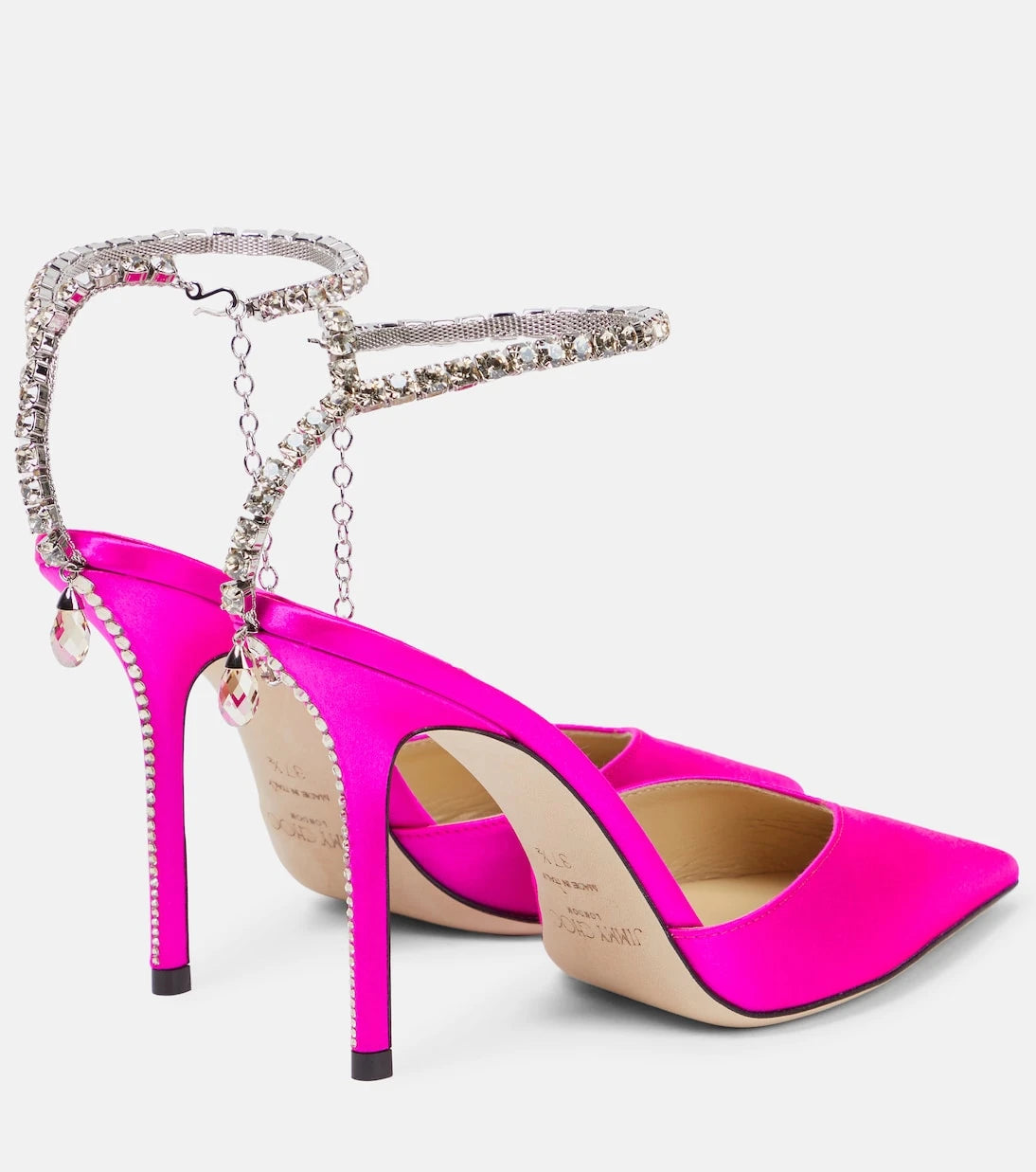 Jimmy Choo - Saeda 100 embellished satin pumps