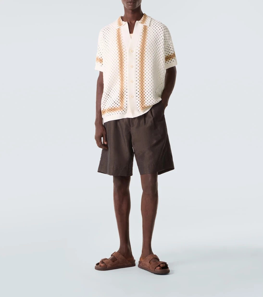Frescobol Carioca - Pinto crochet cotton bowling shirt