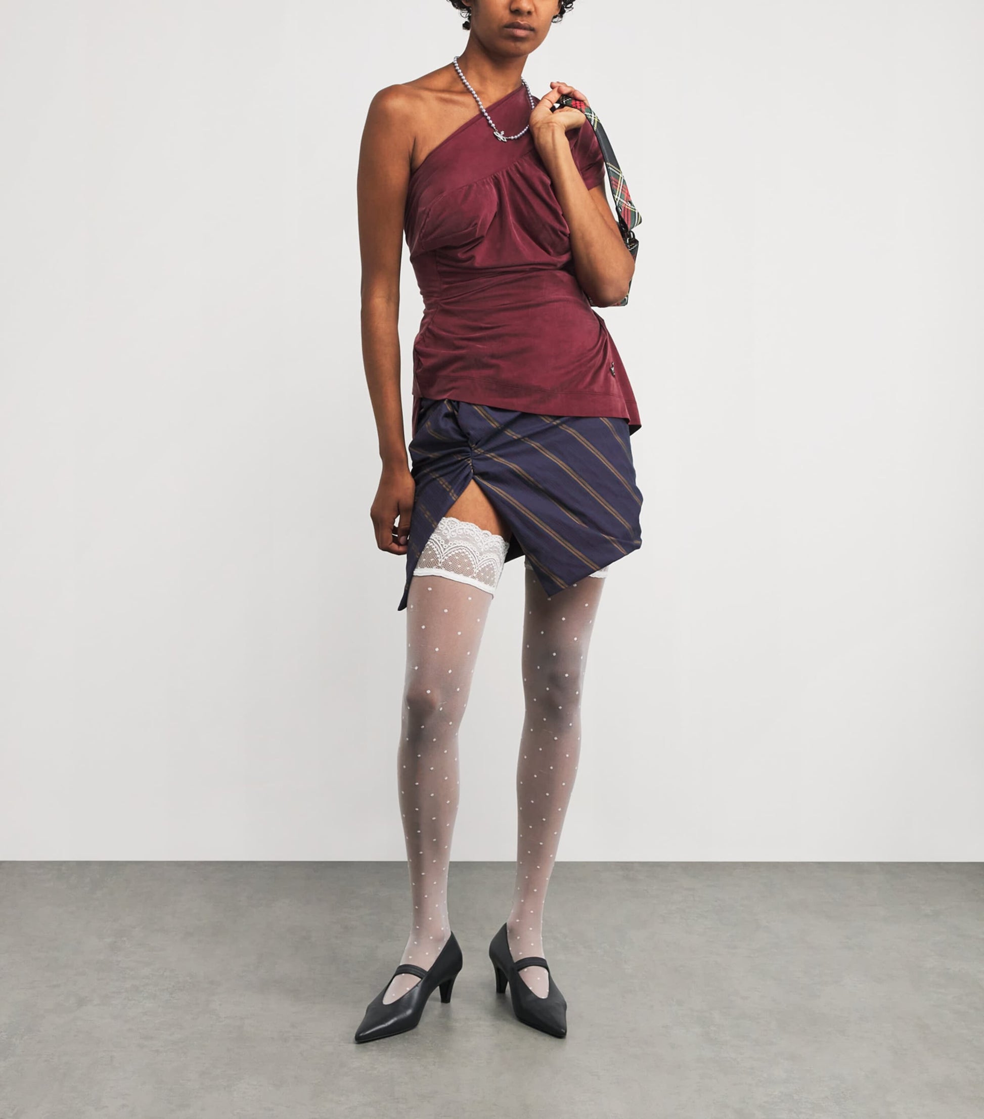 Vivienne Westwood Burgundy Andalouse Asymmetric Draped Top