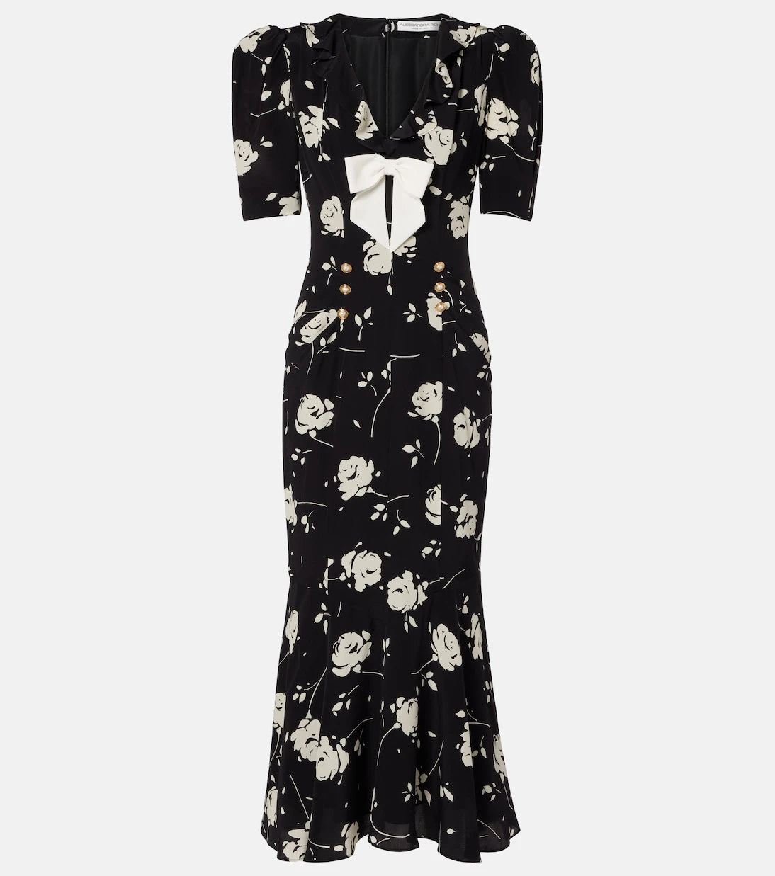 Alessandra Rich - Floral printed silk midi dress