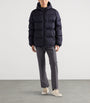 Prada Blue Re-Nylon Logo Puffer Jacket