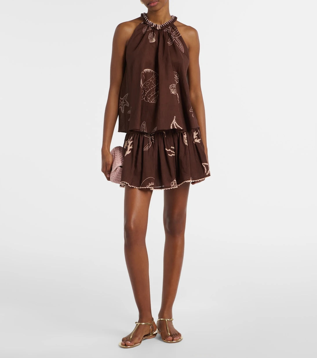 Poupette St Barth - Colleen pleated cotton miniskirt