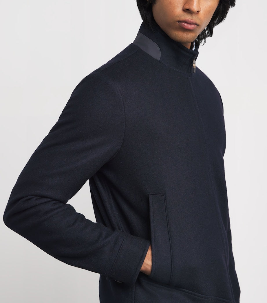 Navy Cashmere-Silk Lightweight Jacket