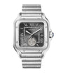 Cartier Rhodium-Plated Santos de Cartier Dual Time Watch 40.2mm