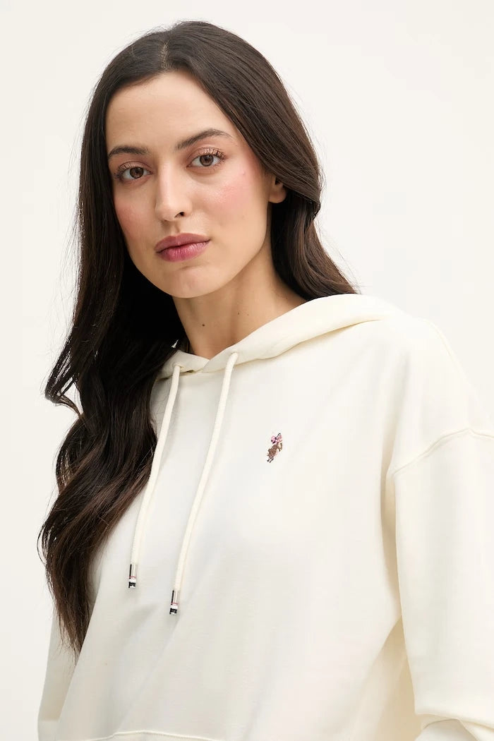 U.S. Polo Assn. pamuklu kapüşonlu kadın hoodie DHM