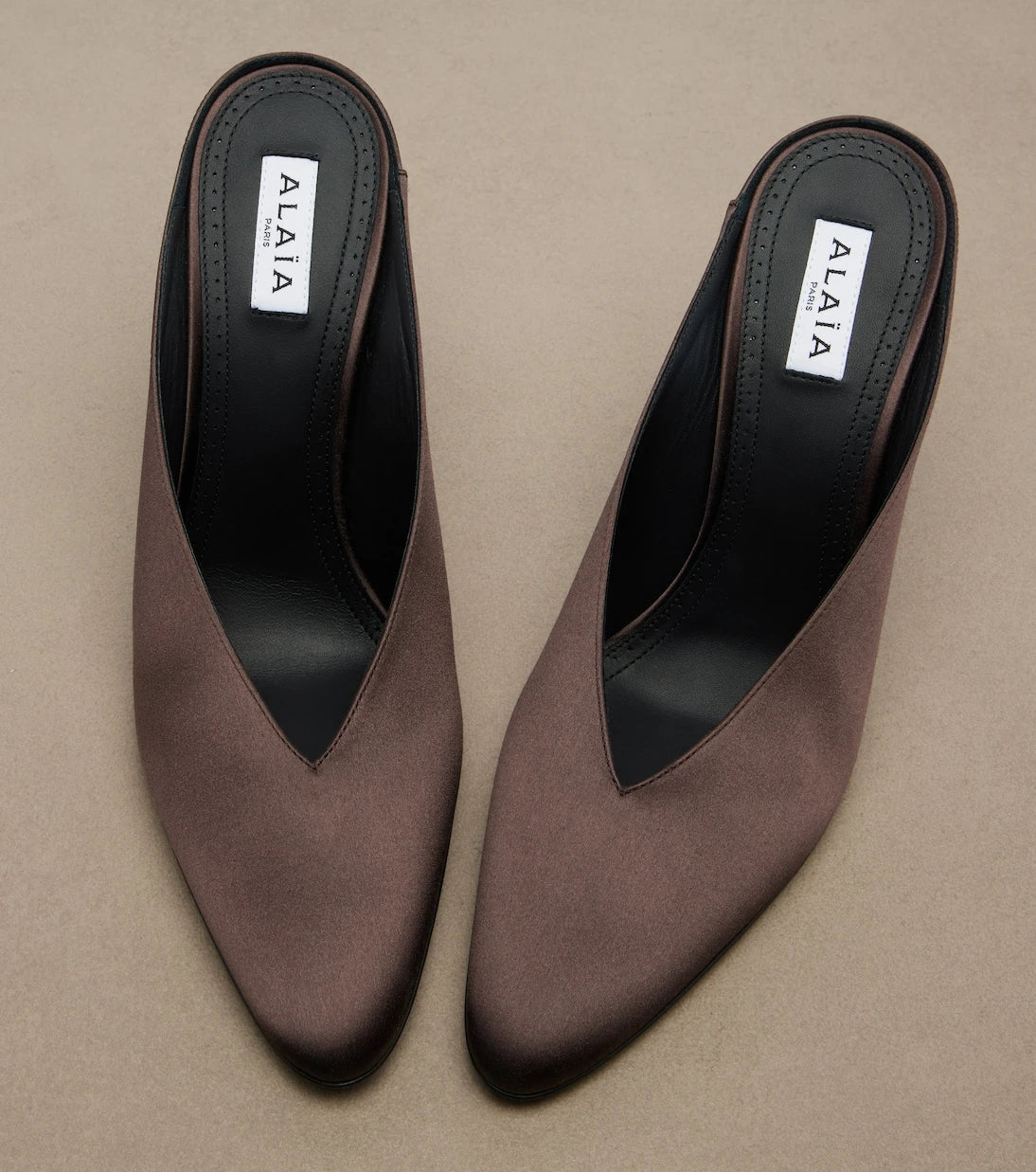 Alaïa - Cone satin mules
