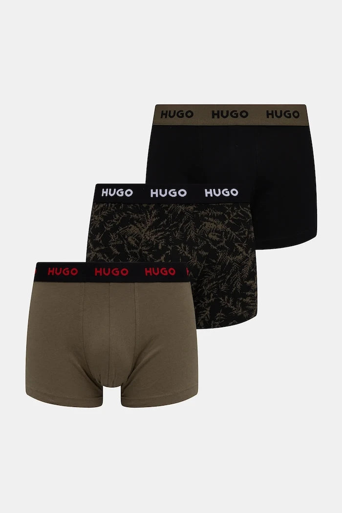 HUGO erkek pamuk elastan boxer şort TRIPLET DESIGN 3'lü set