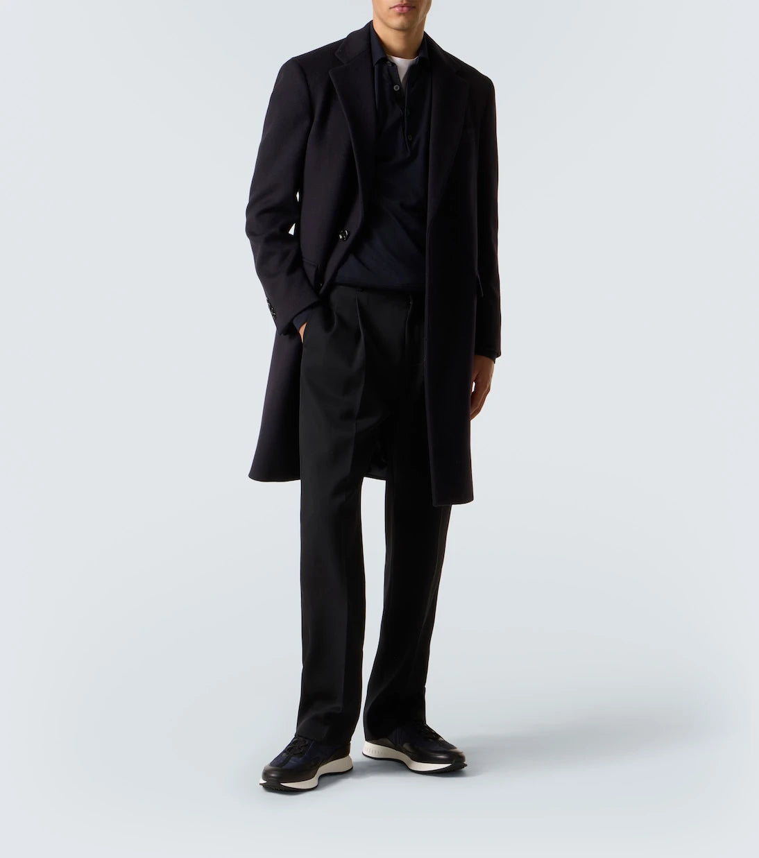 John Lobb - Leather-trimmed slip-on sneakers
