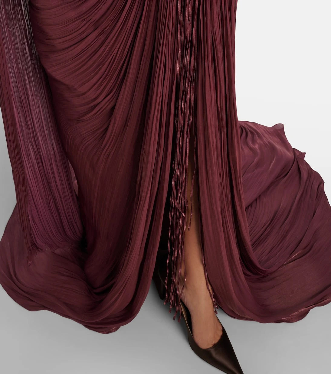 Marmar Halim - Draped pleated scarf-detail gown