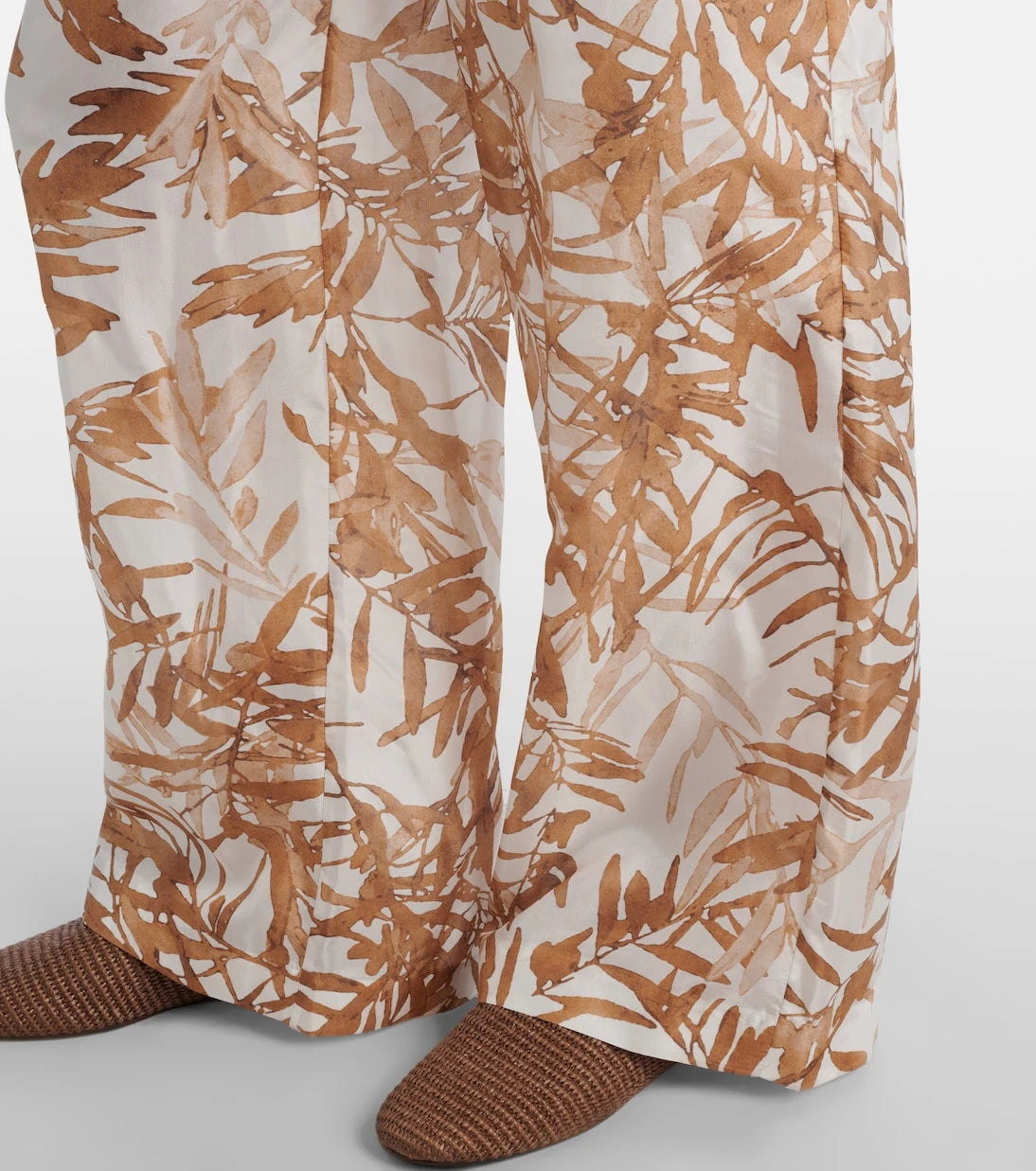 Brunello Cucinelli - Printed high-rise silk wide-leg pants
