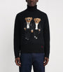 Wool-Blend Ralph & Ricky Tuxedo Polo Bear Rollneck Sweater BLACK