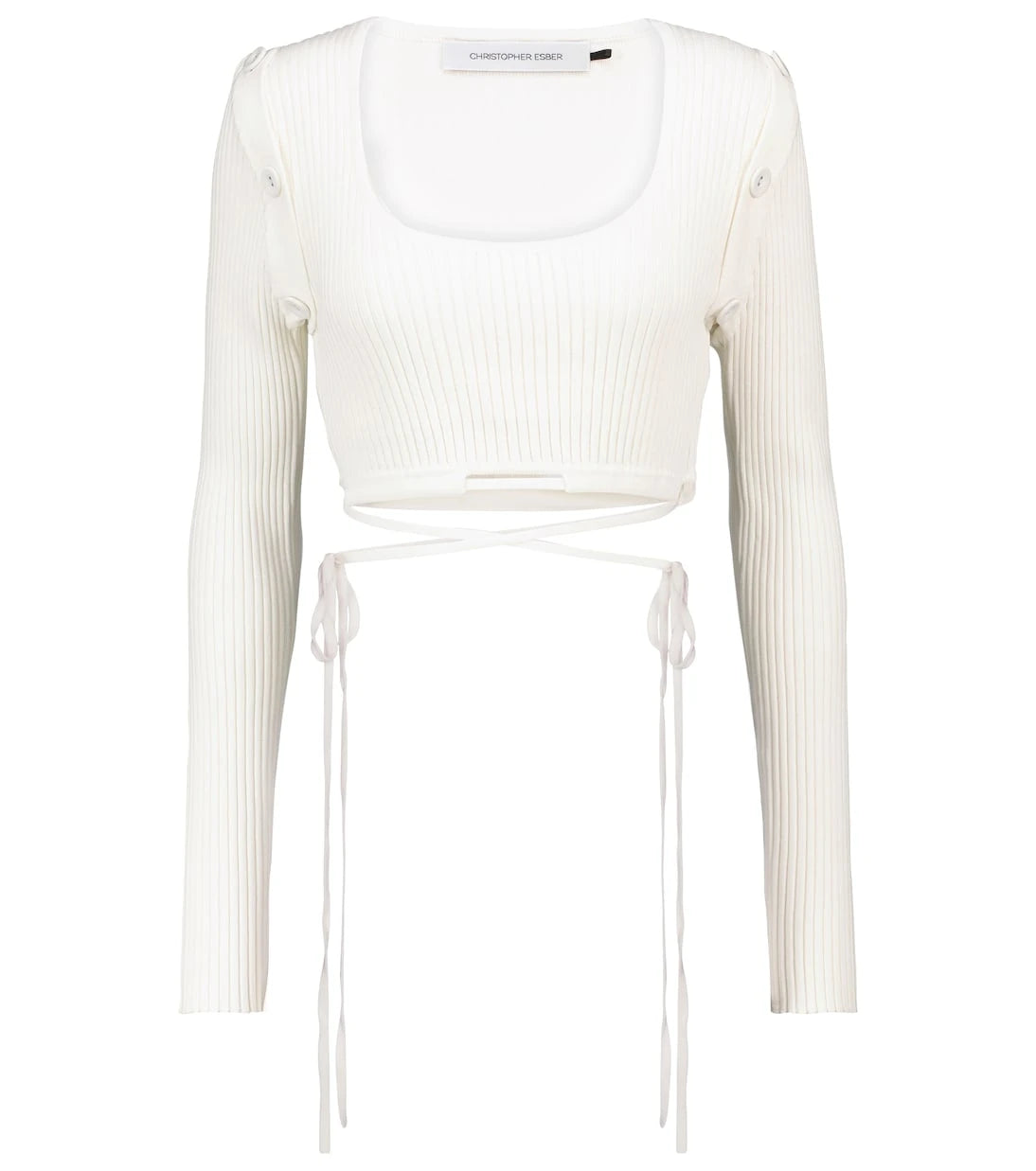 Christopher Esber - Ribbed-knit crop top