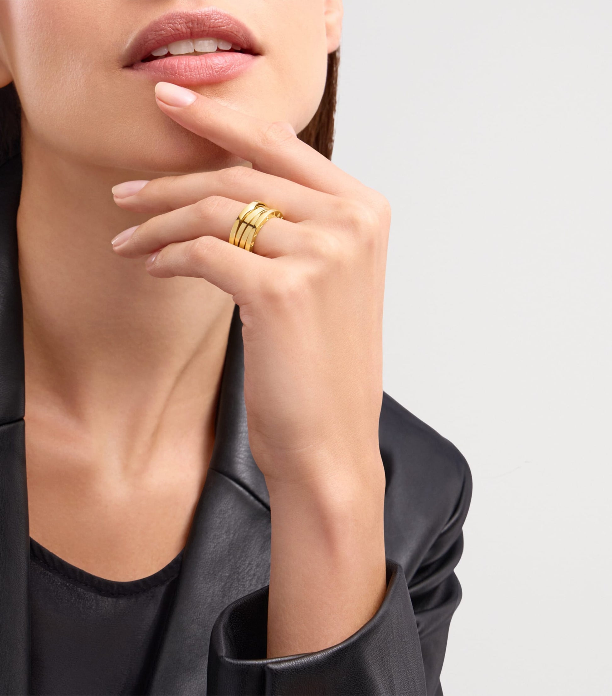 Yellow Gold B.zero1 Three-Band Ring
