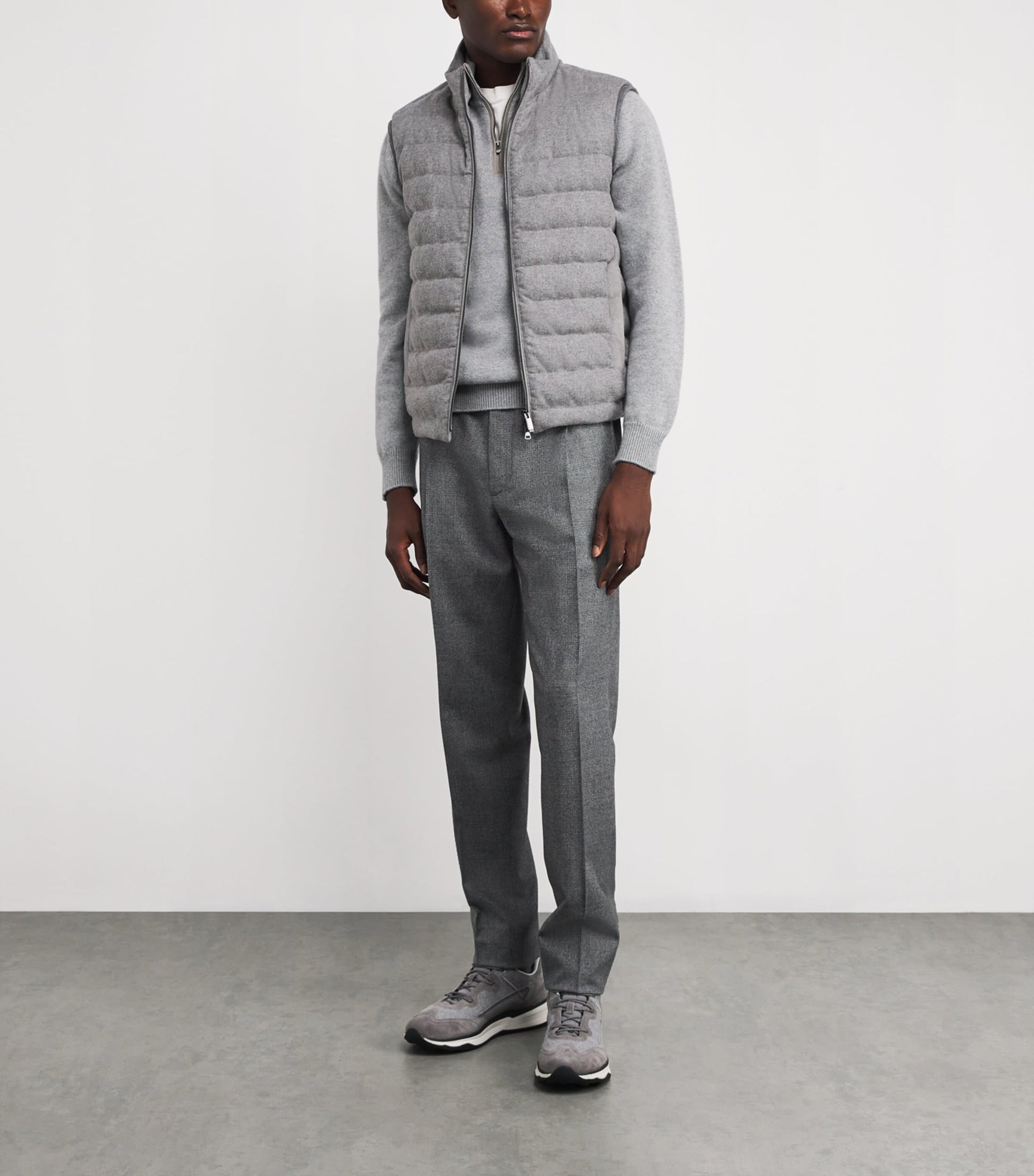 Paul & Shark Grey Wool-Cashmere Down Gilet