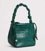 Green Croc-Embossed Leather Bou Bucket Bag