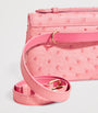Analeena Pink Ostrich Leather Top-Handle Bag