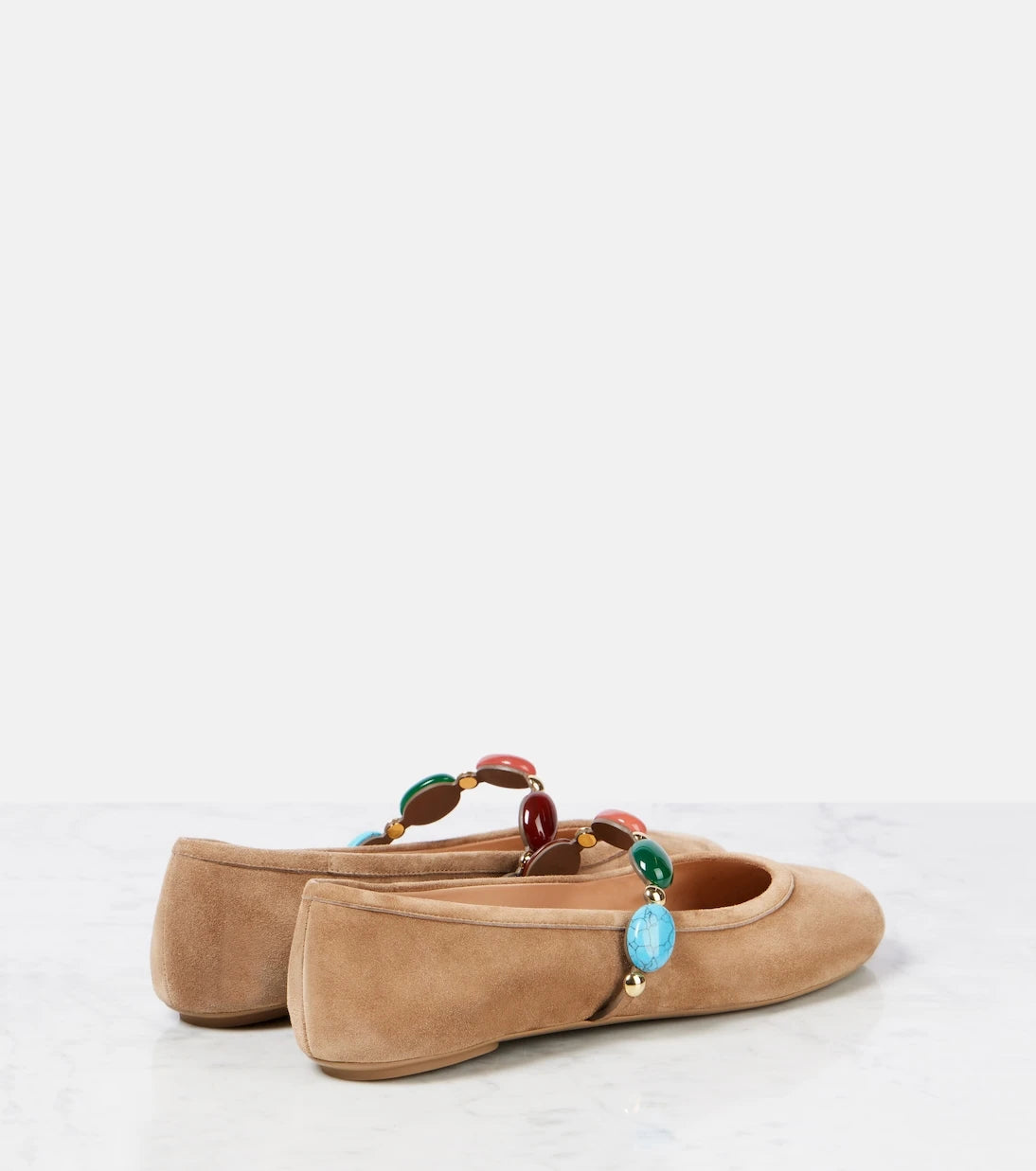 Gianvito Rossi - Shanti embellished suede ballet flats