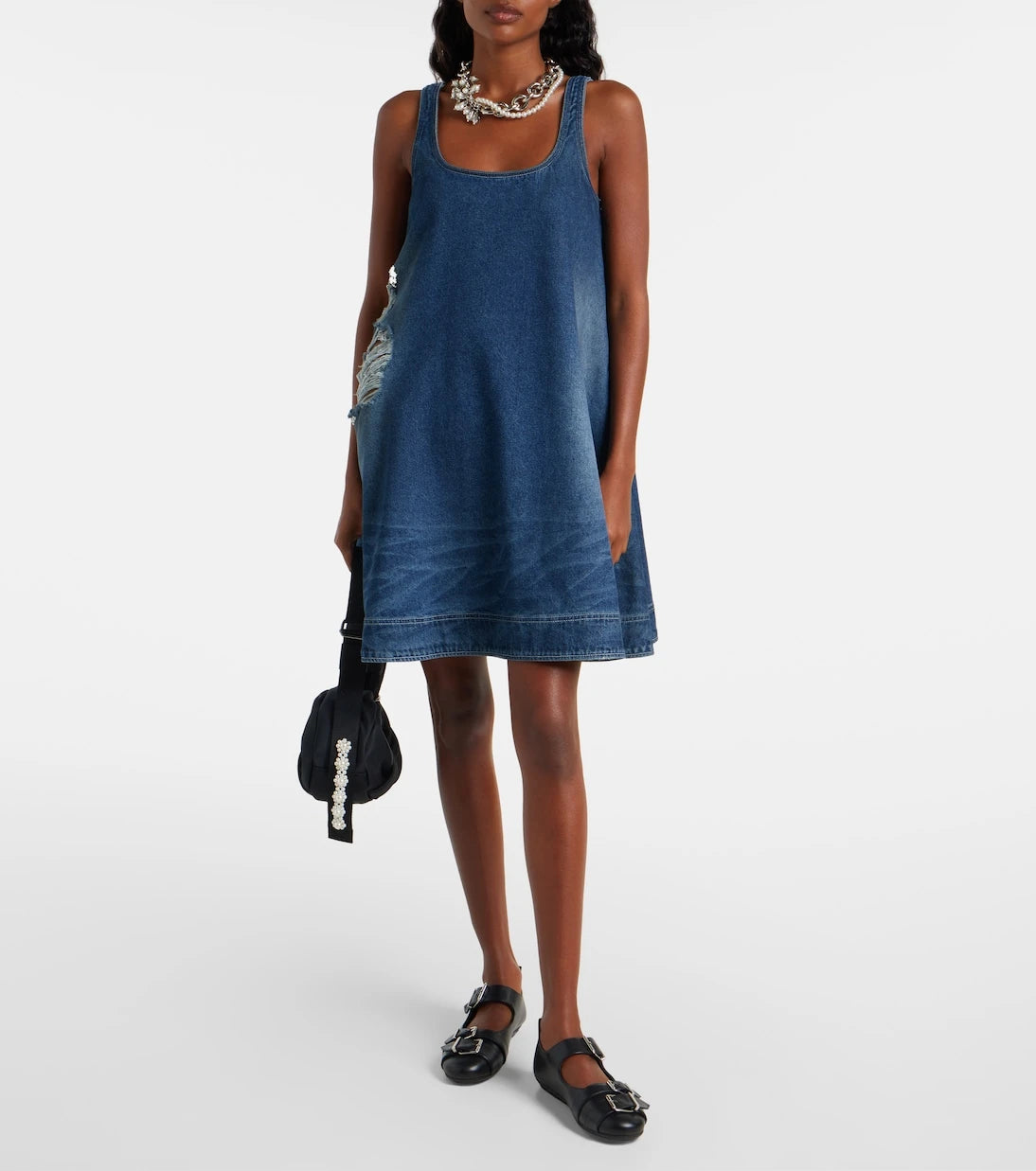 Simone Rocha - Distressed denim minidress
