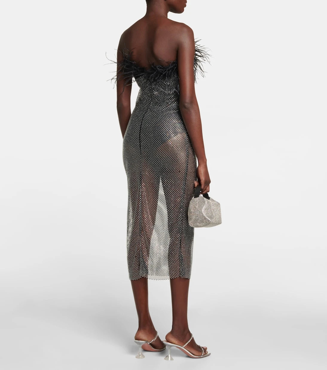 Giuseppe di Morabito - Feather-trimmed embellished midi dress