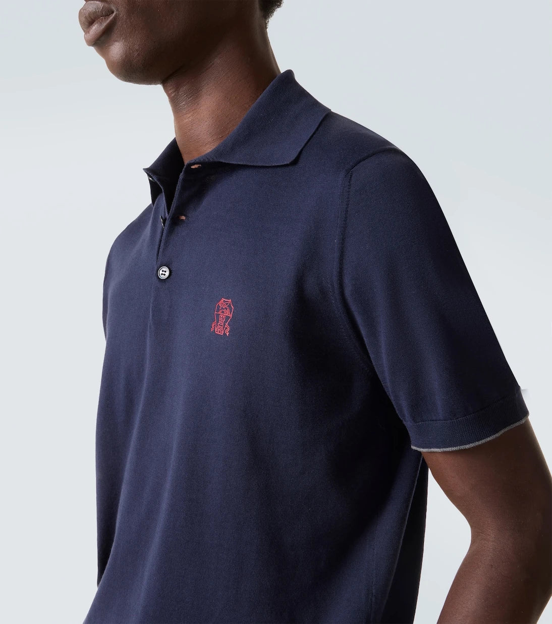 Brunello Cucinelli - Embroidered cotton piqué polo shirt