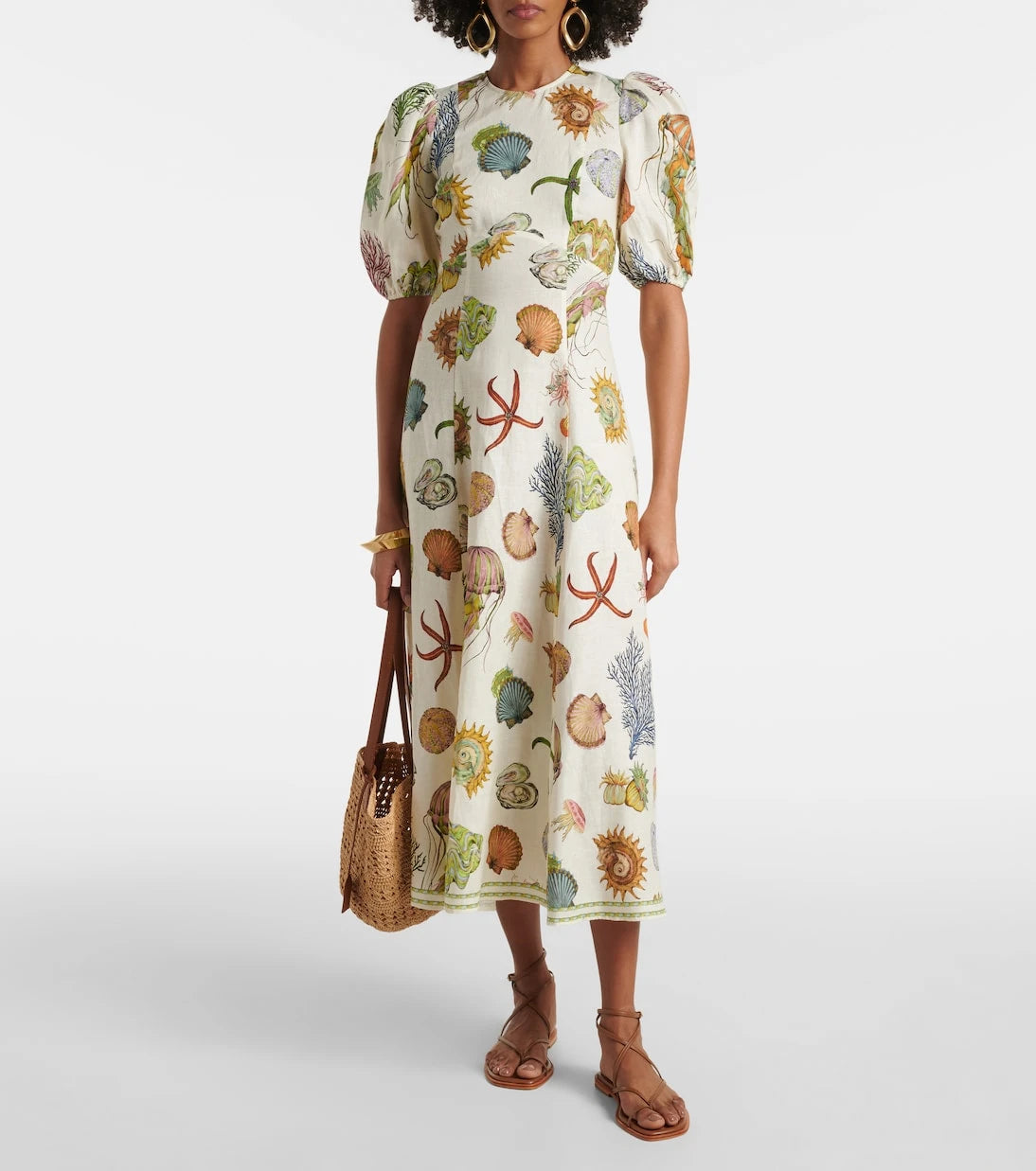 Alémais - Sea linen midi dress