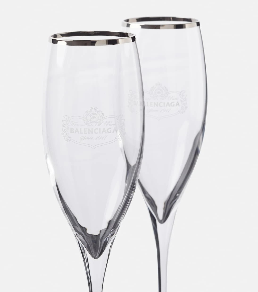 Balenciaga - Set of two champagne flute glasses