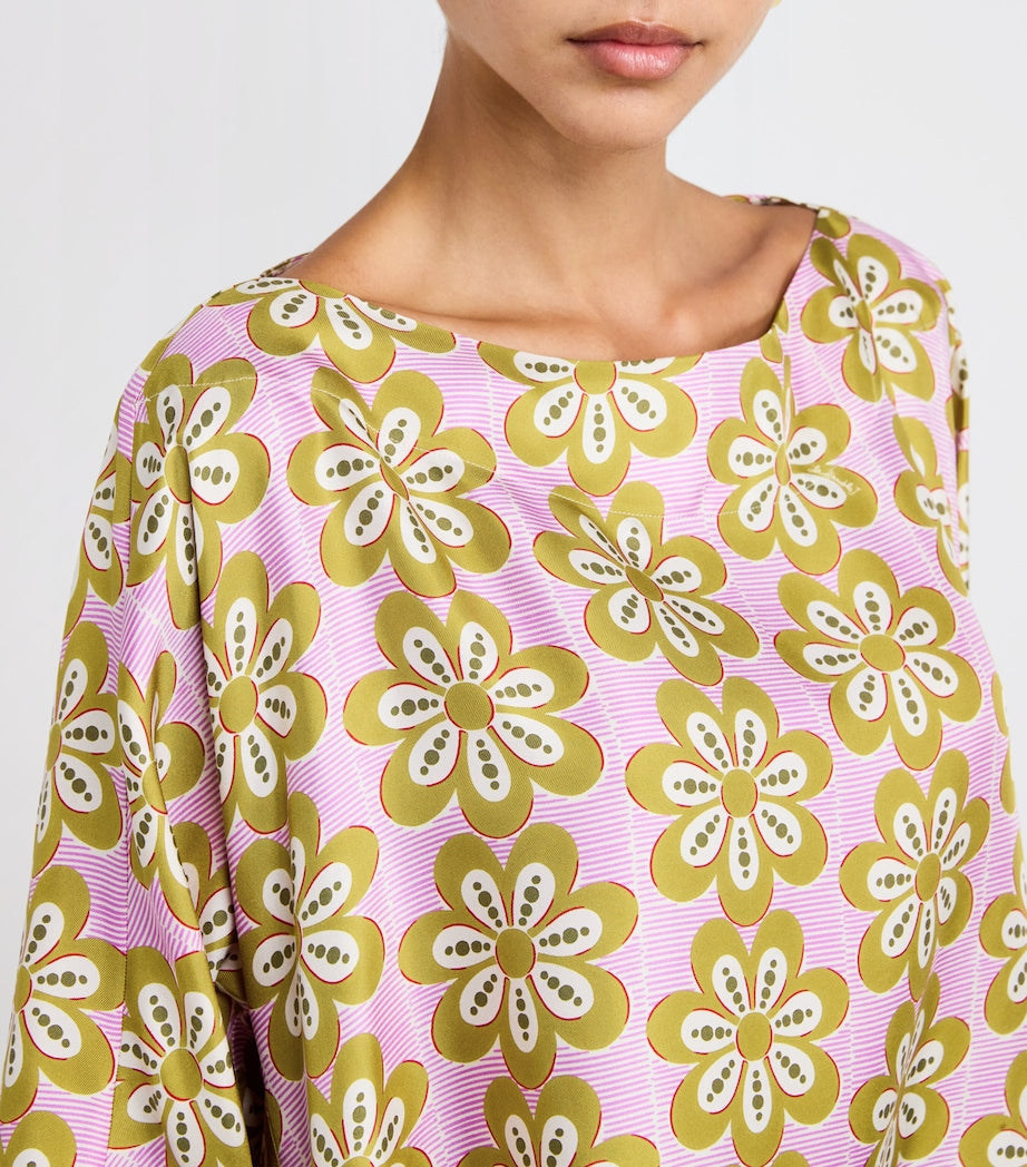 La Doublej Multi Floral Print Kaftan Maxi Dress